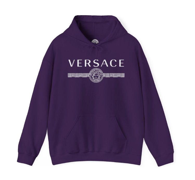 Versace Lineas Purple Hoodie - Size Usa