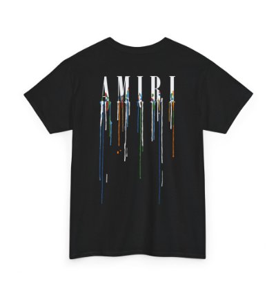 Amiri Paint Drip Black T-shirt - Size Usa