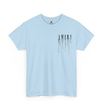 Amiri Paint Drip Light Blue T-shirt - Size Usa