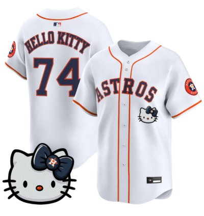 Hello Kitty Jersey 74 Houston Astros Hello Kitty Premier Stitched White