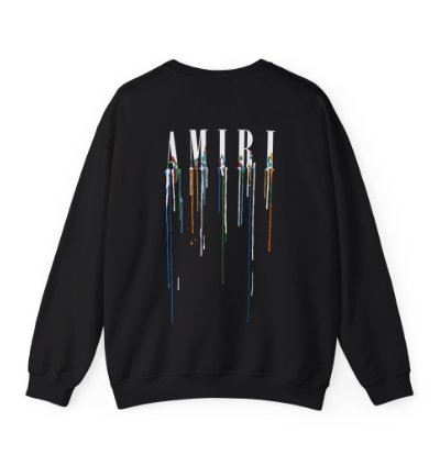 Amiri Paint Drip Black Sweatshirt - Size Usa