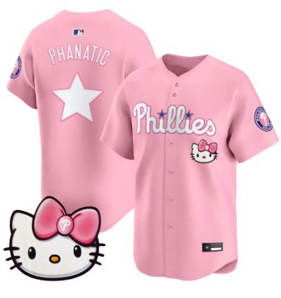 Phanatic Jersey Philadelphia Phillies Hello Kitty Stitched Pink