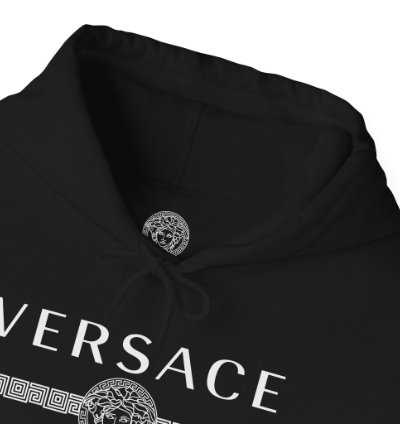 Versace Lineas Black Hoodie - Size Usa