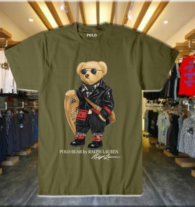 Polo Bear Streetstyle Hoodie Swag Bear Design Luxe Street Vibes Military Green