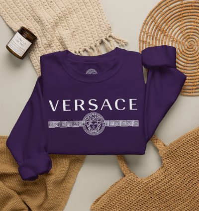 Versace Lineas Purple Sweatshirt - Size Usa