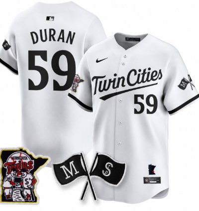 Jhoan Duran 59 Minnesota Twins Baseball Jersey Vapor Patch Limited All Stitched