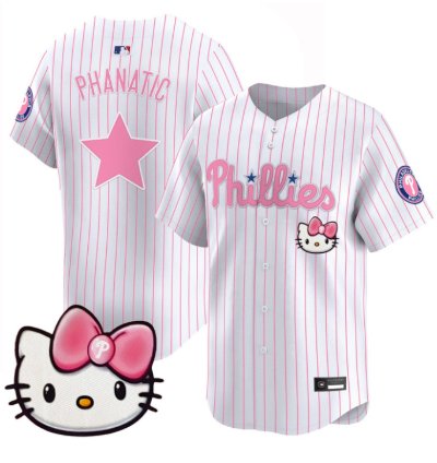 Phanatic Jersey Philadelphia Phillies Hello Kitty Stitched Pinstripe