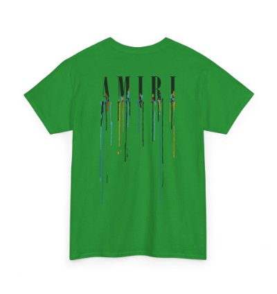 Amiri Paint Drip Green T-shirt - Size Usa