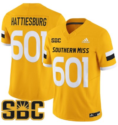 Hattiesburg Jersey 601 Southern Miss Golden Eagles 2025 Stitched Gold