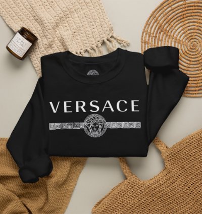 Versace Lineas Black Sweatshirt - Size Usa
