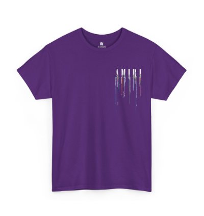 Amiri Paint Drip Purple T-shirt - Size Usa