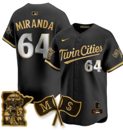 Jose Miranda 64 Minnesota Twins Baseball Jersey Vapor Patch Limited All Stitched