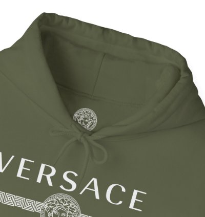 Versace Lineas Military Green Hoodie - Size Usa