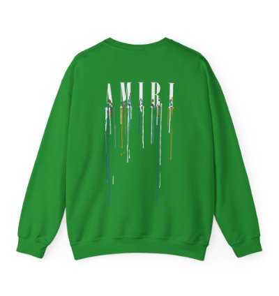 Amiri Paint Drip Green Sweatshirt - Size Usa
