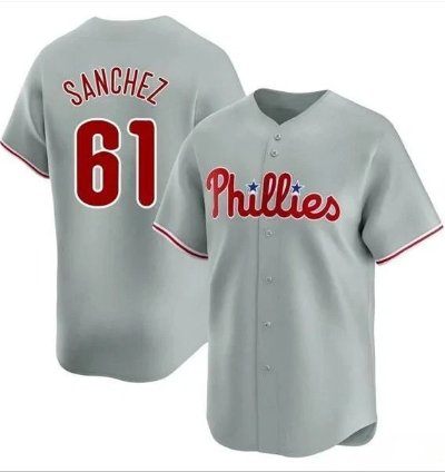 Cristopher Sánchez Jersey 61 Phillies Vapor Premier Limited Stitched Gray