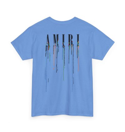 Amiri Paint Drip Carolina Blue T-shirt - Size Usa
