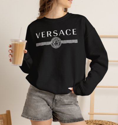 Versace Lineas Black Sweatshirt - Size Usa