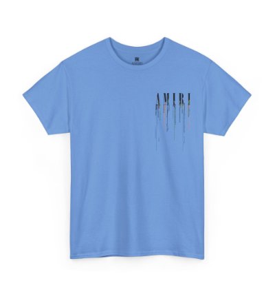 Amiri Paint Drip Carolina Blue T-shirt - Size Usa