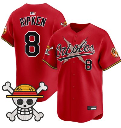 Cal Ripken Jersey 8 Baltimore Orioles One Piece Premier Stitched Red