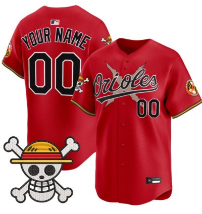 Custom Baltimore Orioles Jersey Name Number One Piece Premier Stitched Red