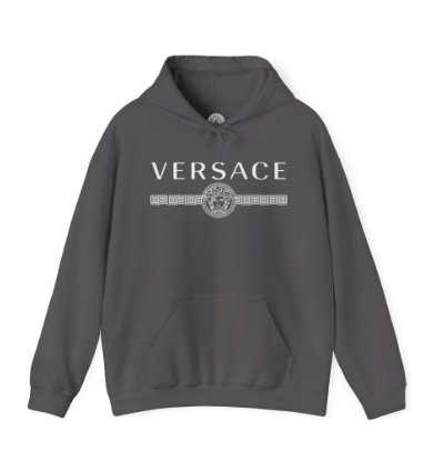 Versace Lineas Charcoal Hoodie - Size Usa