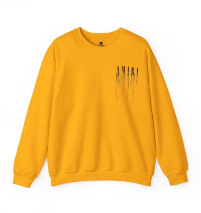 Amiri Paint Drip Gold Sweatshirt - Size Usa