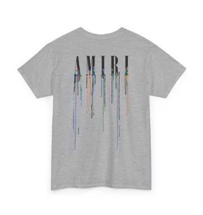 Amiri Paint Drip Grey T-shirt - Size Usa