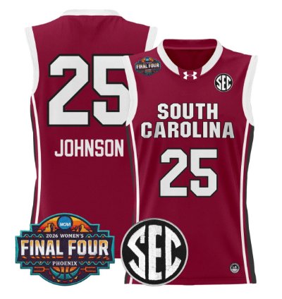 Raven Johnson Jersey 25 South Carolina 2026 Final Four Stitched Garnet
