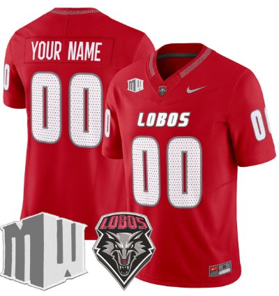 Custom New Mexico Lobos Jersey Name Number 2025 Vapor Limited Stitched Red