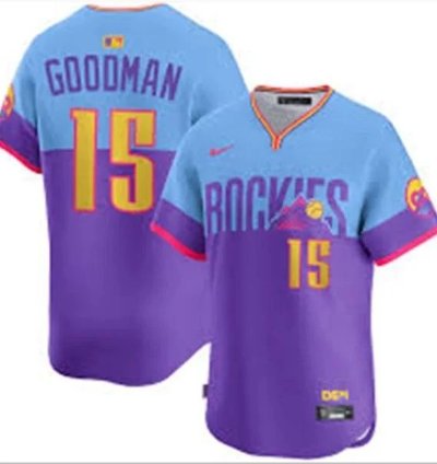 Hunter Goodman Jersey 15 Rockies Vapor Premier Limited All Stitched City Connect