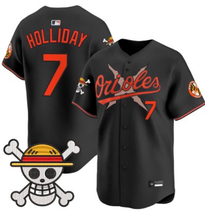 Jackson Holliday Jersey 7 Baltimore Orioles One Piece Premier Stitched Black