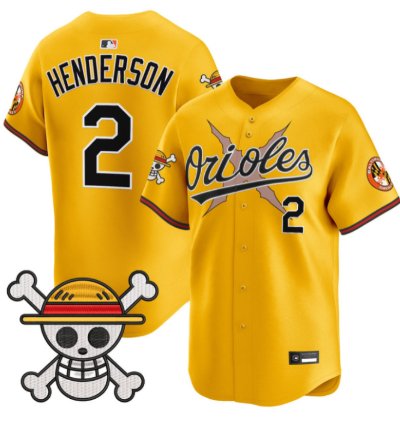 Gunnar Henderson Jersey 2 Baltimore Orioles One Piece Premier Stitched Gold