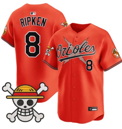 Cal Ripken Jersey 8 Baltimore Orioles One Piece Premier Stitched Orange