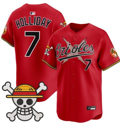 Jackson Holliday Jersey 7 Baltimore Orioles One Piece Premier Stitched Red
