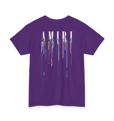 Amiri Paint Drip Purple T-shirt - Size Usa