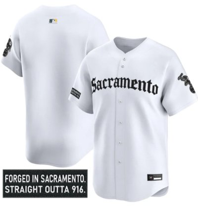 Team Jersey Blank Athletics Sacramento Gothic Edition Stitched White