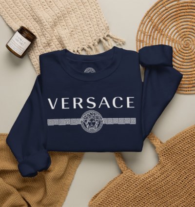 Versace Lineas Navy Sweatshirt - Size Usa