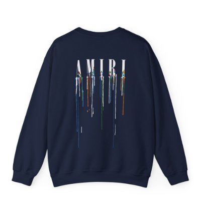 Amiri Paint Drip Navy Sweatshirt - Size Usa