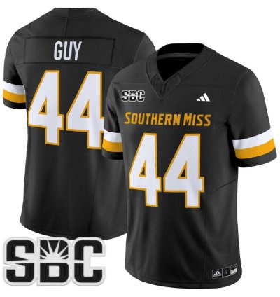 Ray Guy Jersey 44 Southern Miss Golden Eagles 2025 Vapor Stitched Black