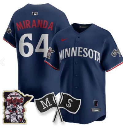 Jose Miranda 64 Minnesota Twins Baseball Jersey Vapor Patch Limited All Stitched