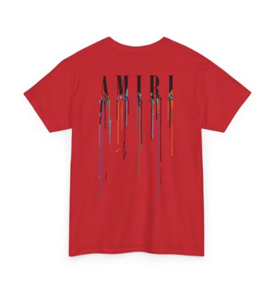 Amiri Paint Drip Red T-shirt - Size Usa