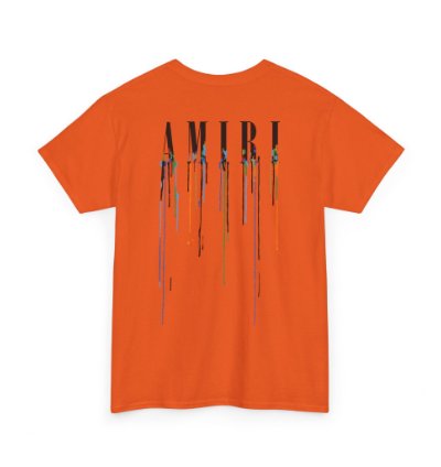 Amiri Paint Drip Orange T-shirt - Size Usa