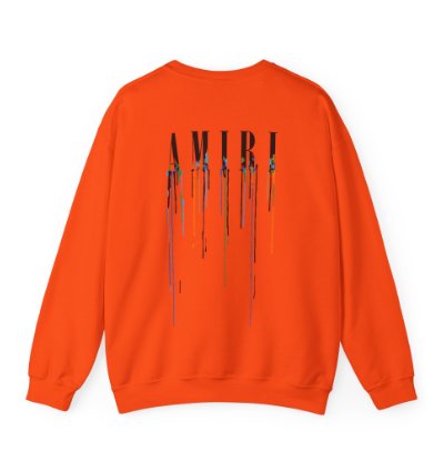 Amiri Paint Drip Orange Sweatshirt - Size Usa