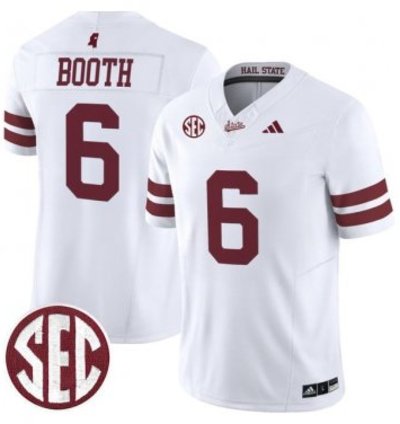 Davon Booth 6 Mississippi State Bulldogs Football Jersey Dark Mode Vapor Patch All Stitched