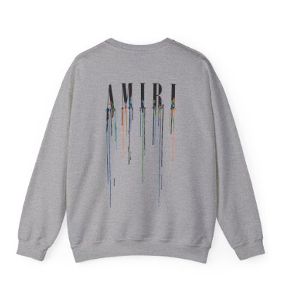Amiri Paint Drip Grey Sweatshirt - Size Usa