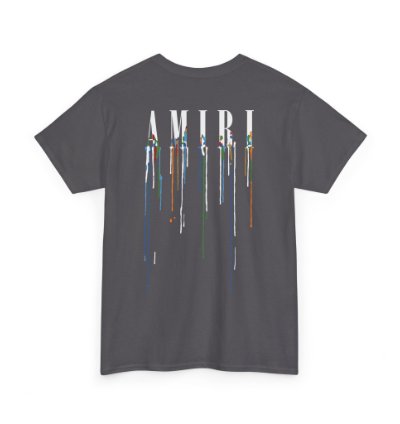 Amiri Paint Drip Charcoal T-shirt - Size Usa