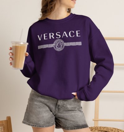 Versace Lineas Purple Sweatshirt - Size Usa