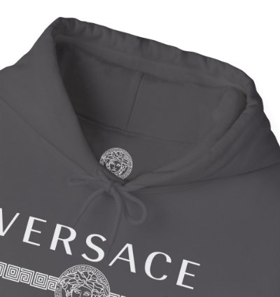 Versace Lineas Charcoal Hoodie - Size Usa