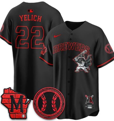 Christian Yelich 22 City Connect Baseball Jersey Milwaukee Brewers X Sw All Stitched