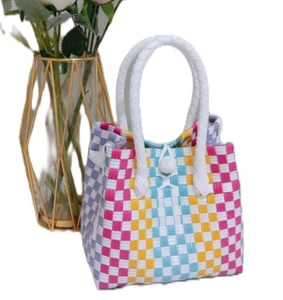 Premium Mini Jali Woven Bag Rainbow